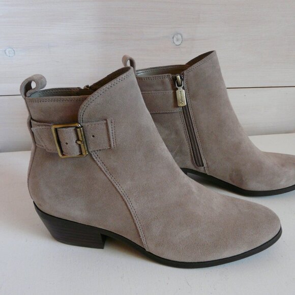 New with Tags Blondo Taupe Waterproof Suede Ankle Booties Size 7 - Picture 5 of 14